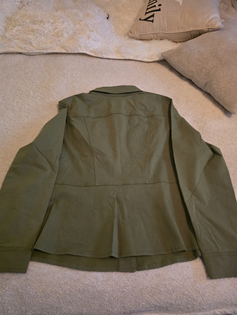 Susan Graver Olive Utility Button-Front Jacket - Picture 5 of 7